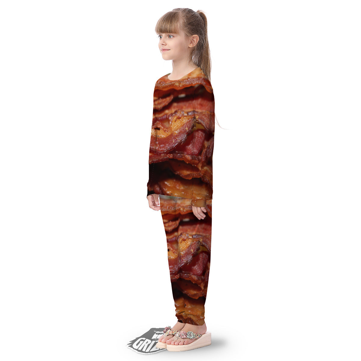 Bacon Crispy Print Kid's Pajamas-grizzshop