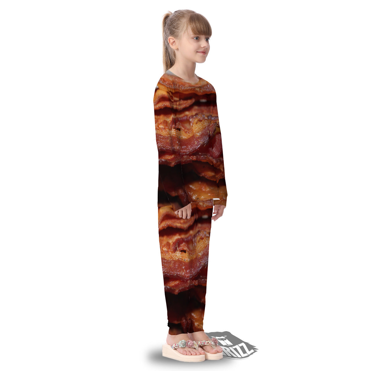 Bacon Crispy Print Kid's Pajamas-grizzshop