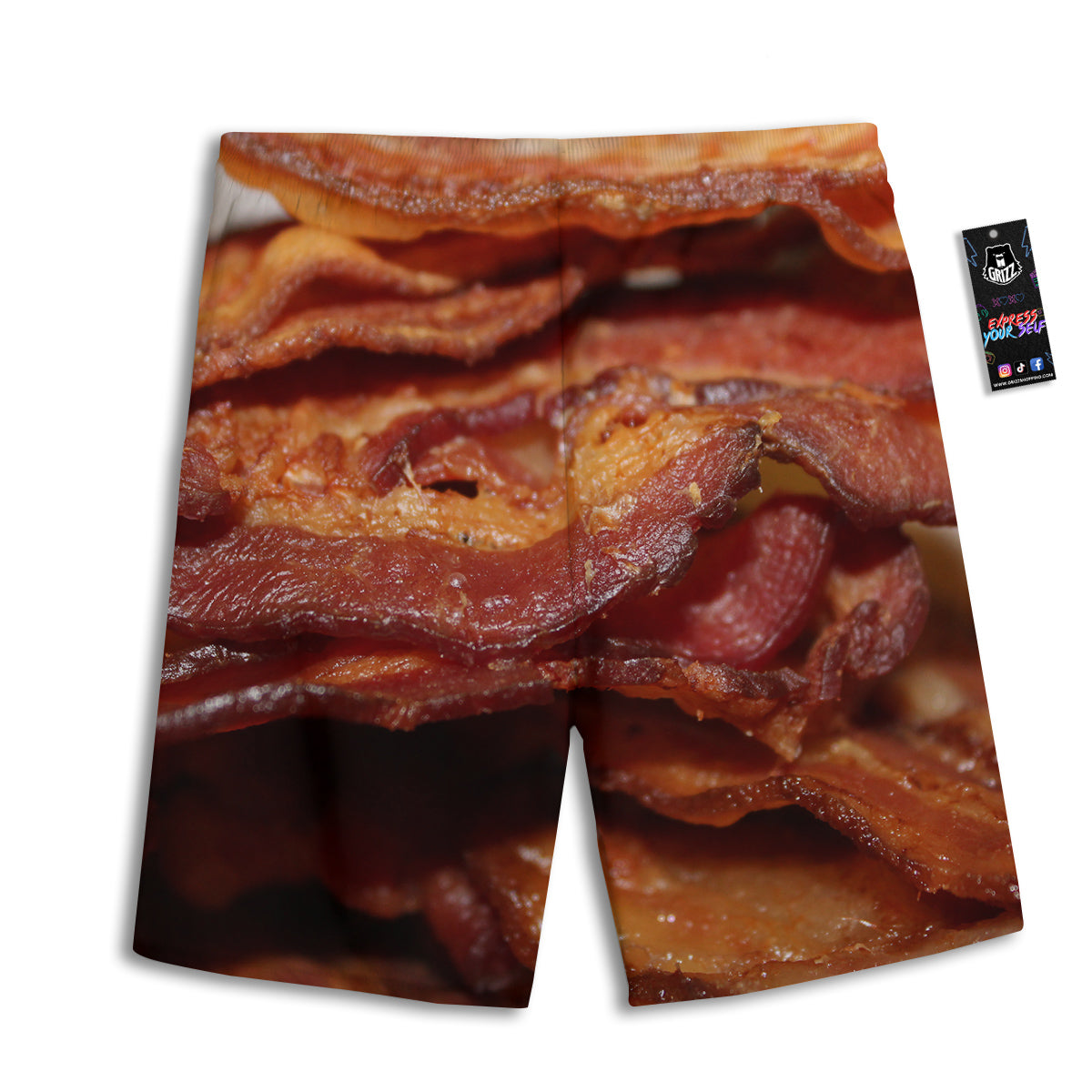 Bacon Crispy Print Men's Athletic Shorts