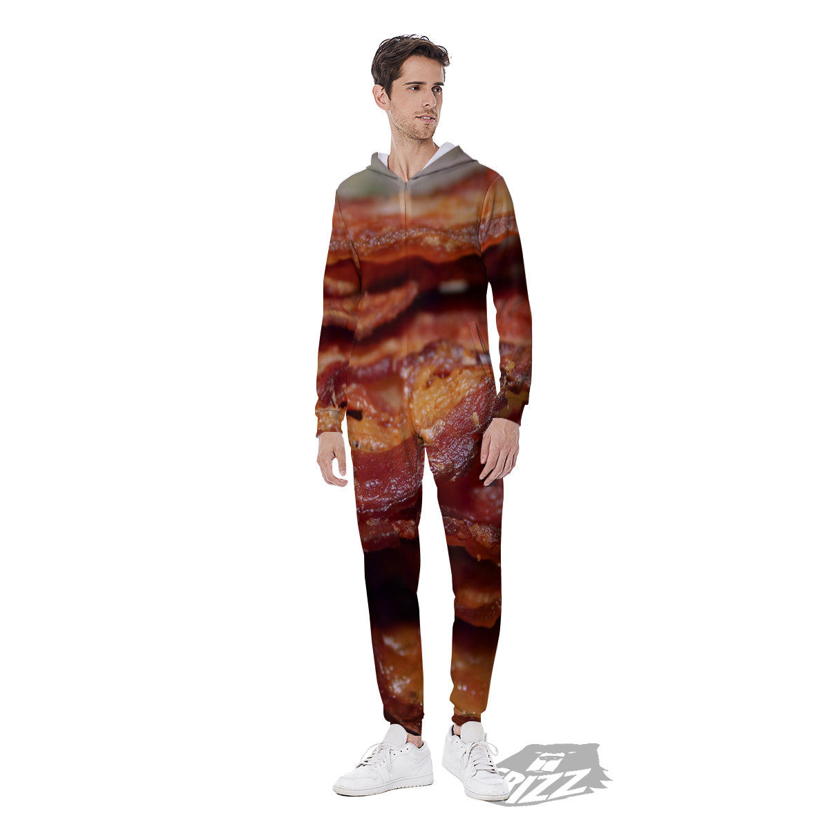 Bacon Crispy Print Men's Jumpsuit-grizzshop