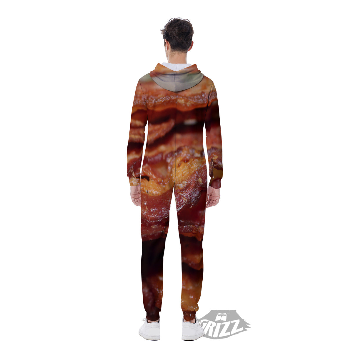 Bacon Crispy Print Men's Jumpsuit-grizzshop