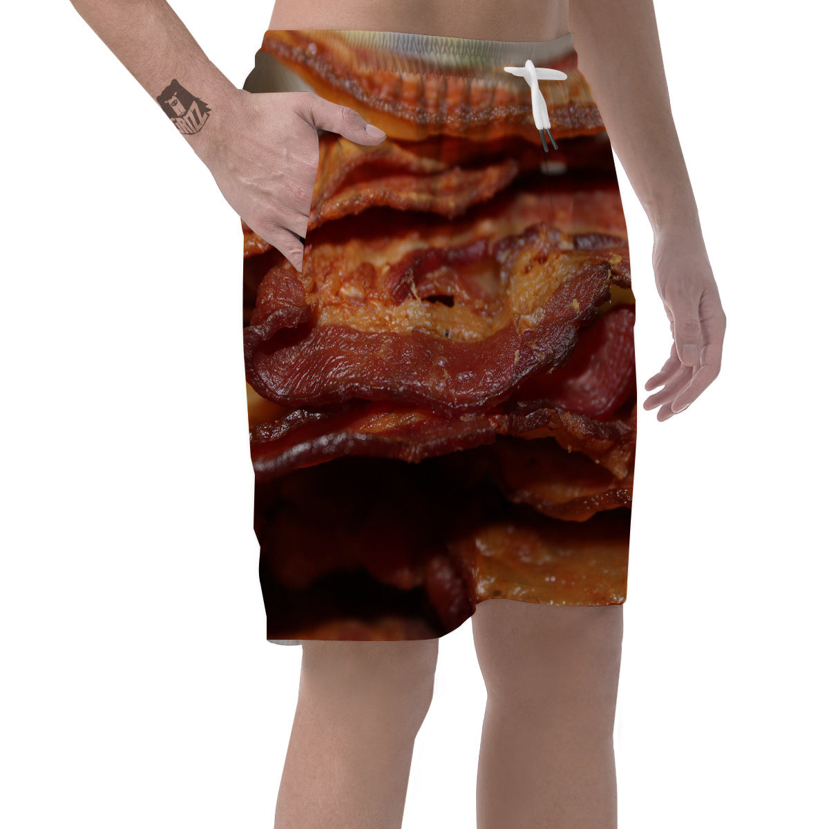 Bacon Crispy Print Men's Shorts-grizzshop
