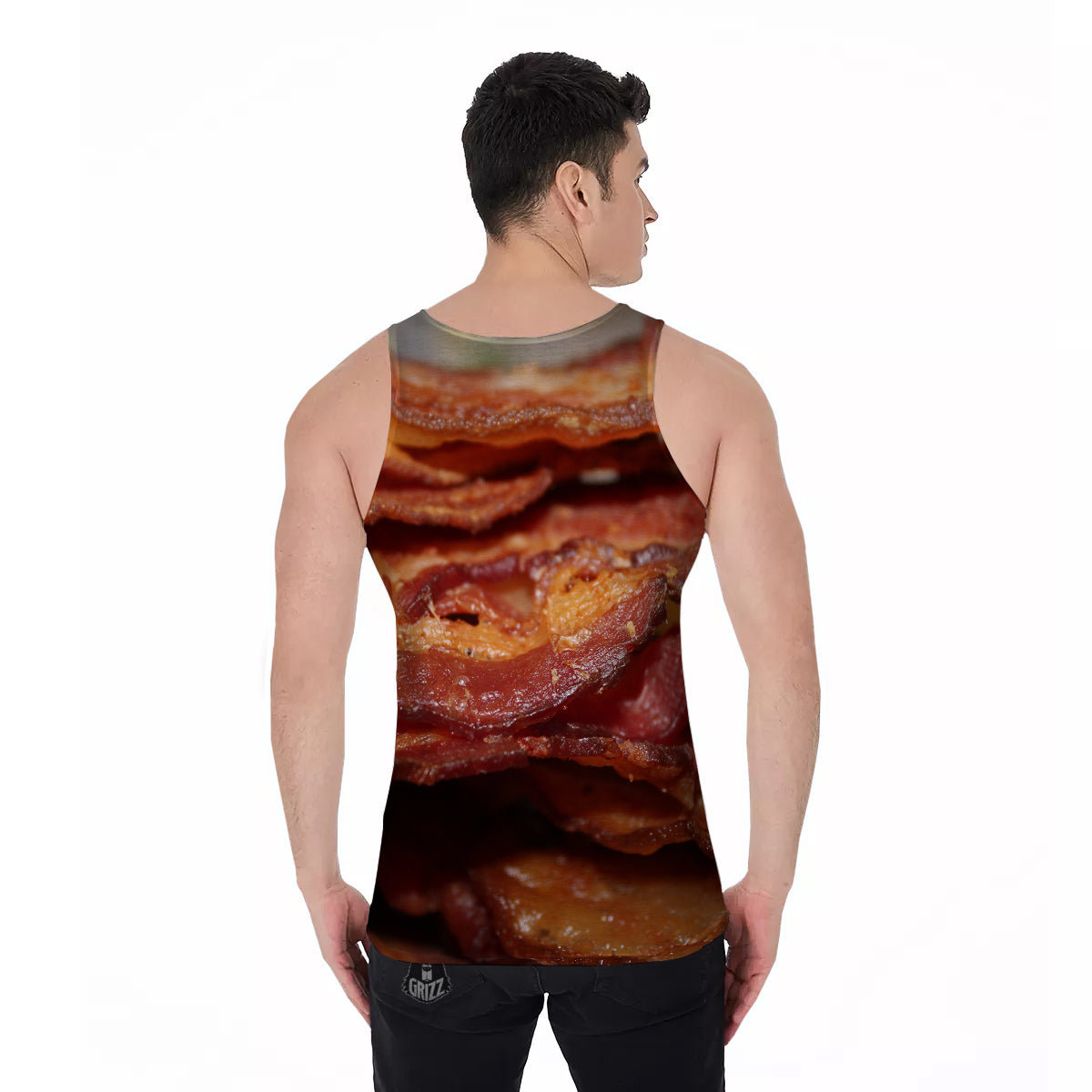 Bacon Crispy Print Men's Tank Top-grizzshop