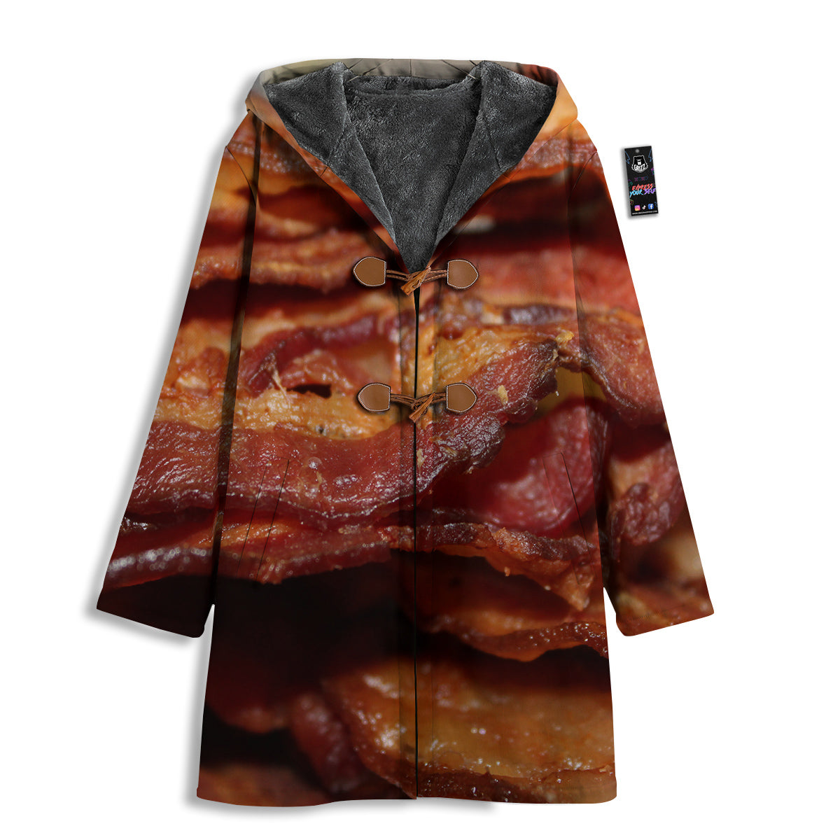 Bacon Crispy Print Men's Windbreaker Jacket-grizzshop