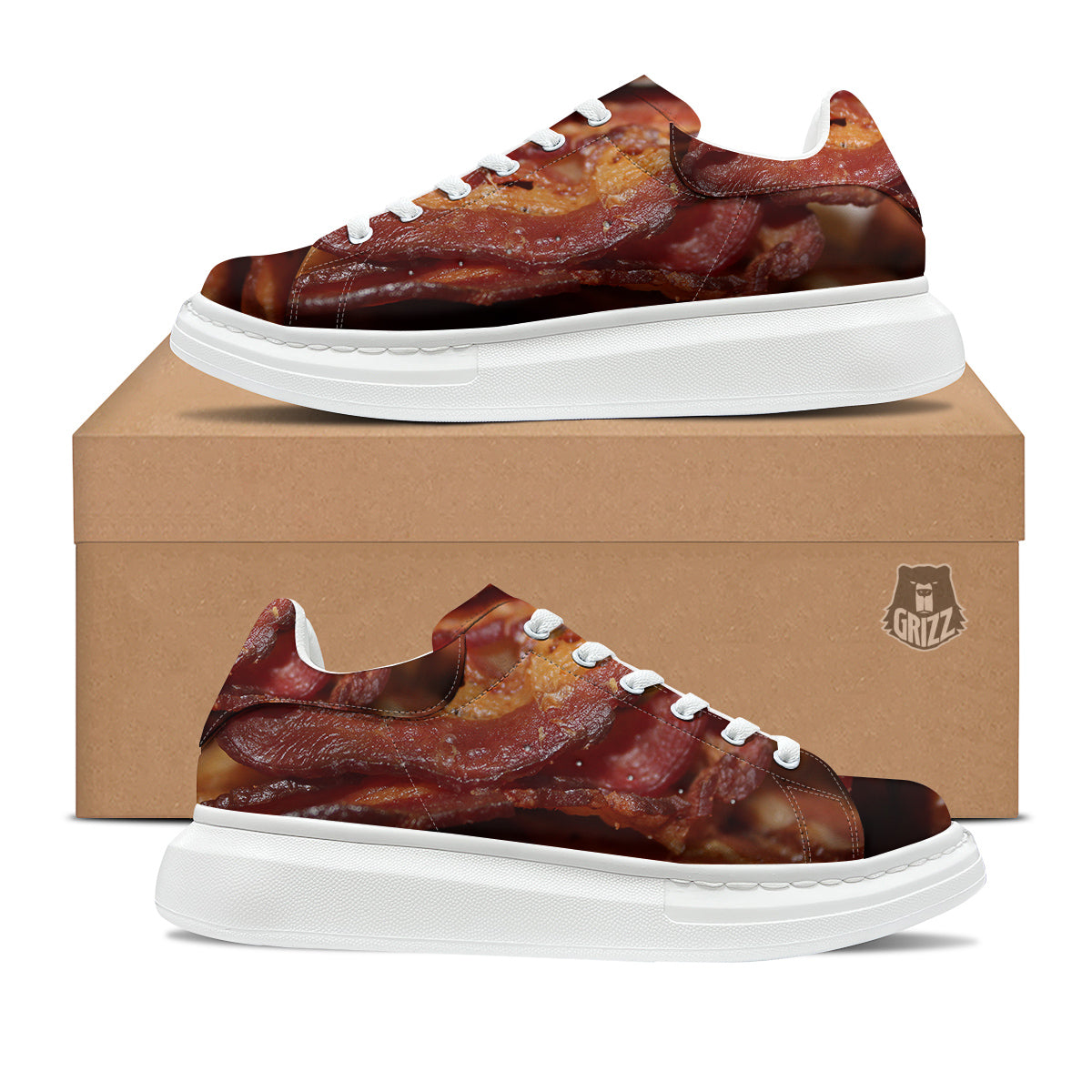 Bacon Crispy Print Platform Shoes-grizzshop