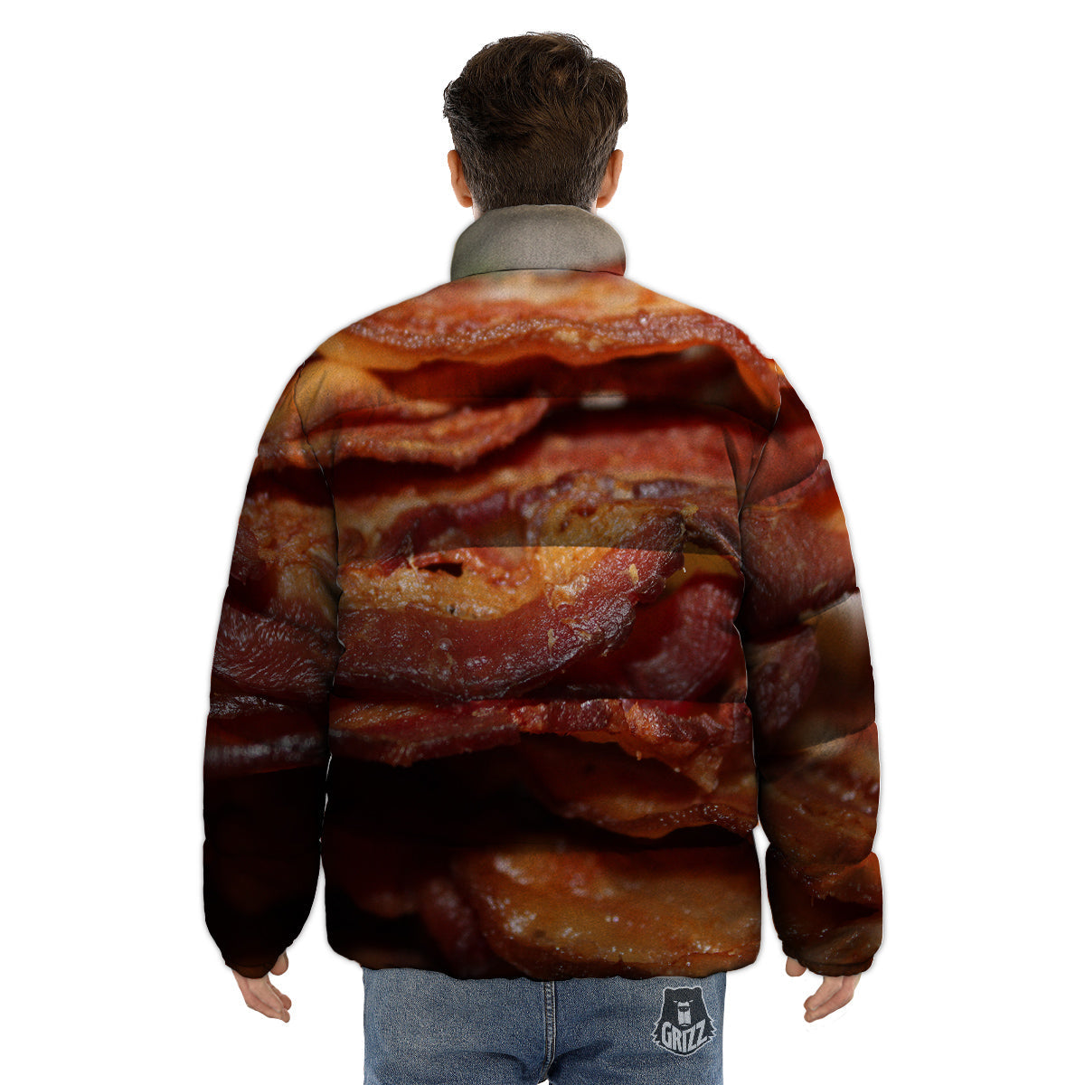 Bacon Crispy Print Puffer Jacket-grizzshop