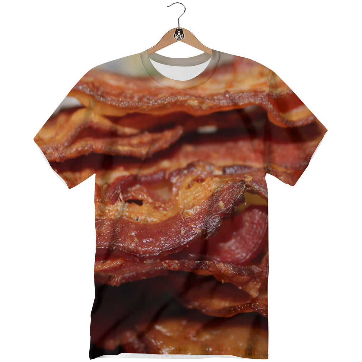 Bacon Crispy Print T-Shirt-grizzshop