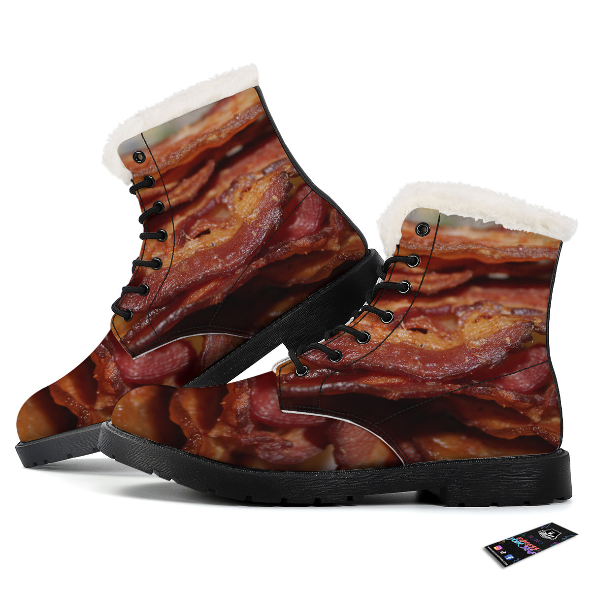 Bacon Crispy Print Winter Boots-grizzshop