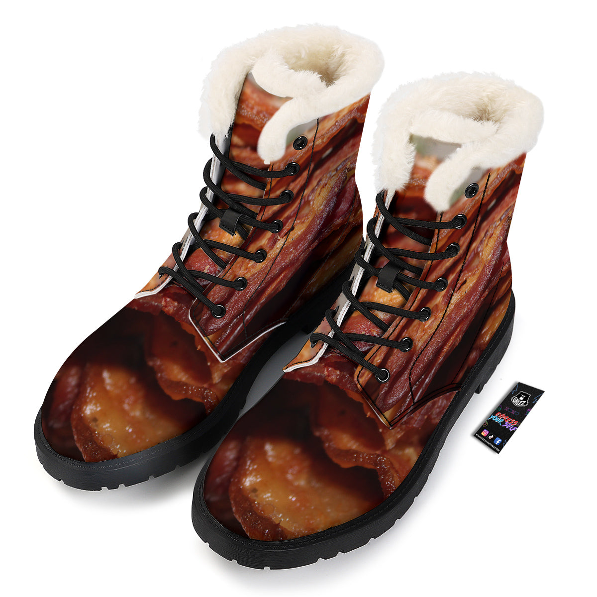 Bacon Crispy Print Winter Boots-grizzshop
