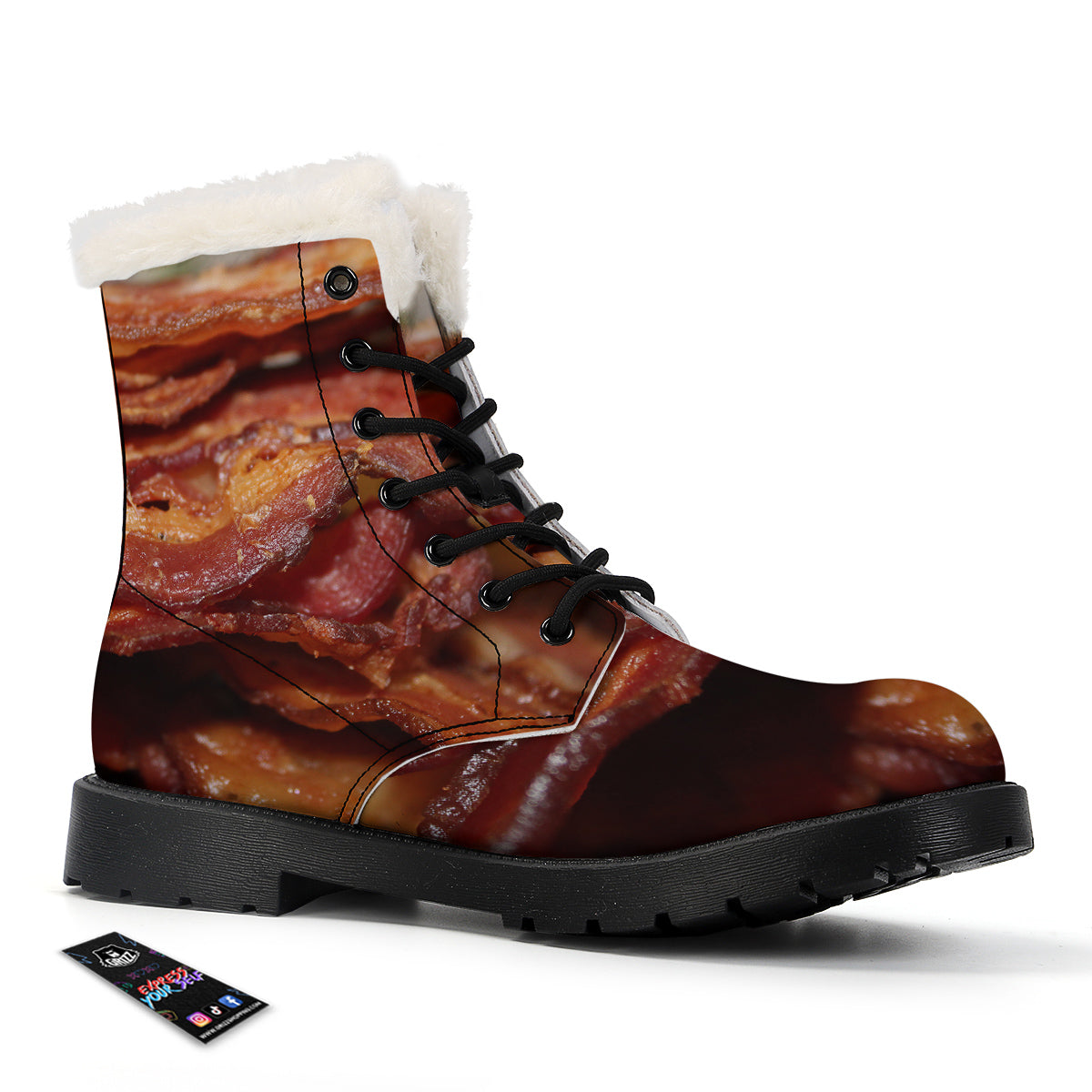 Bacon Crispy Print Winter Boots-grizzshop