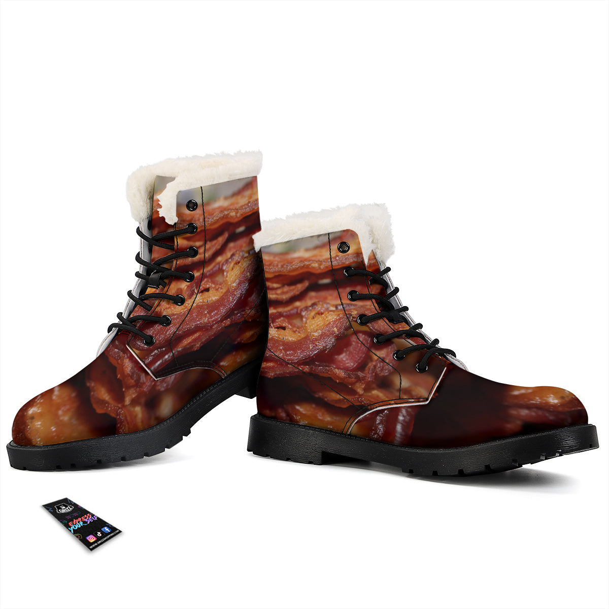Bacon Crispy Print Winter Boots-grizzshop