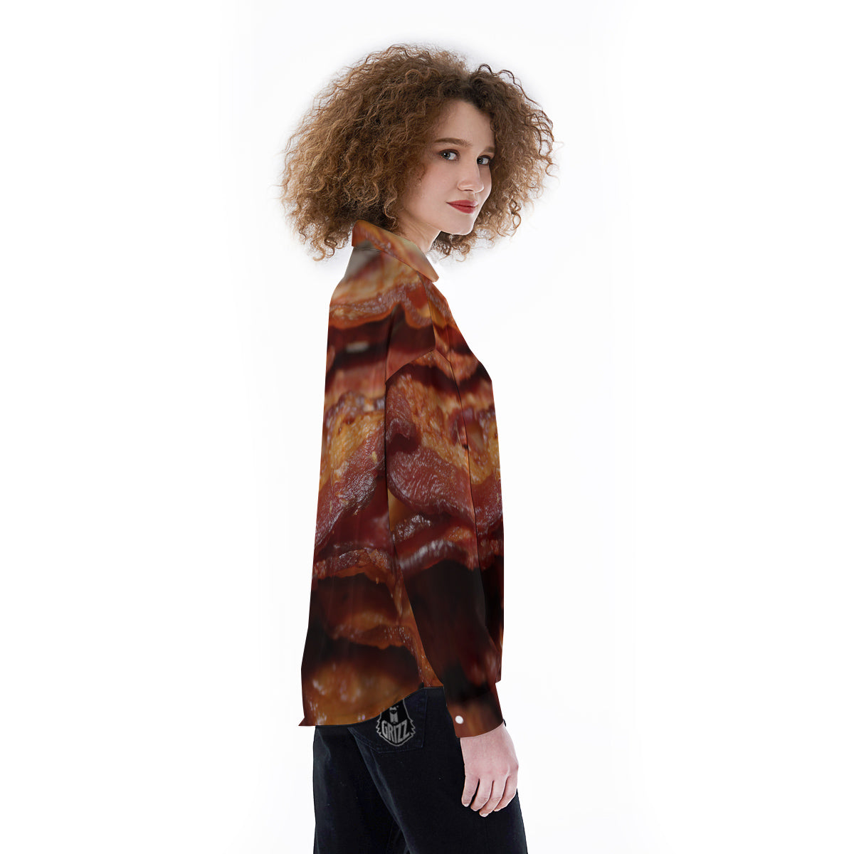 Bacon Crispy Print Women's Long Sleeve Shirts-grizzshop