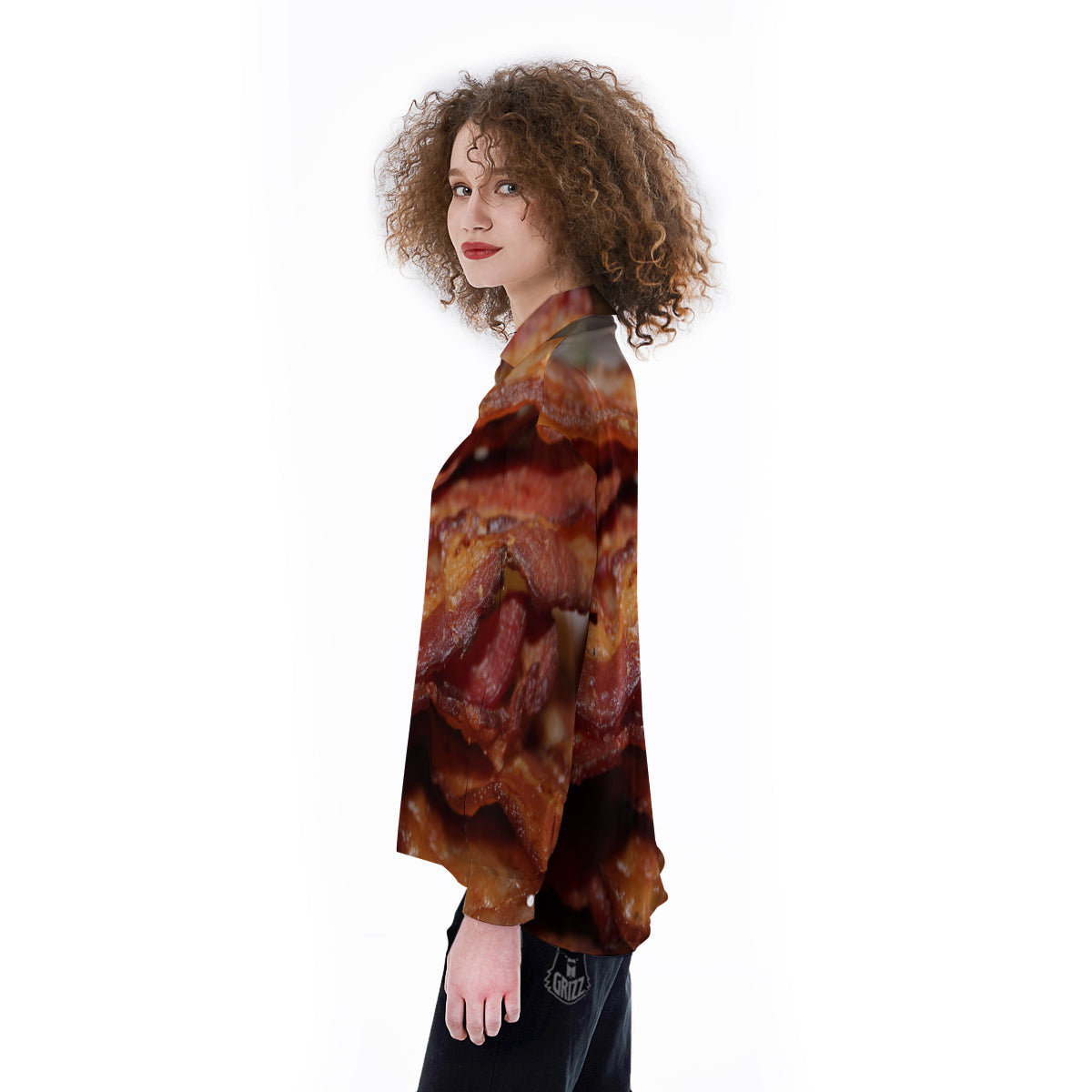 Bacon Crispy Print Women's Long Sleeve Shirts-grizzshop