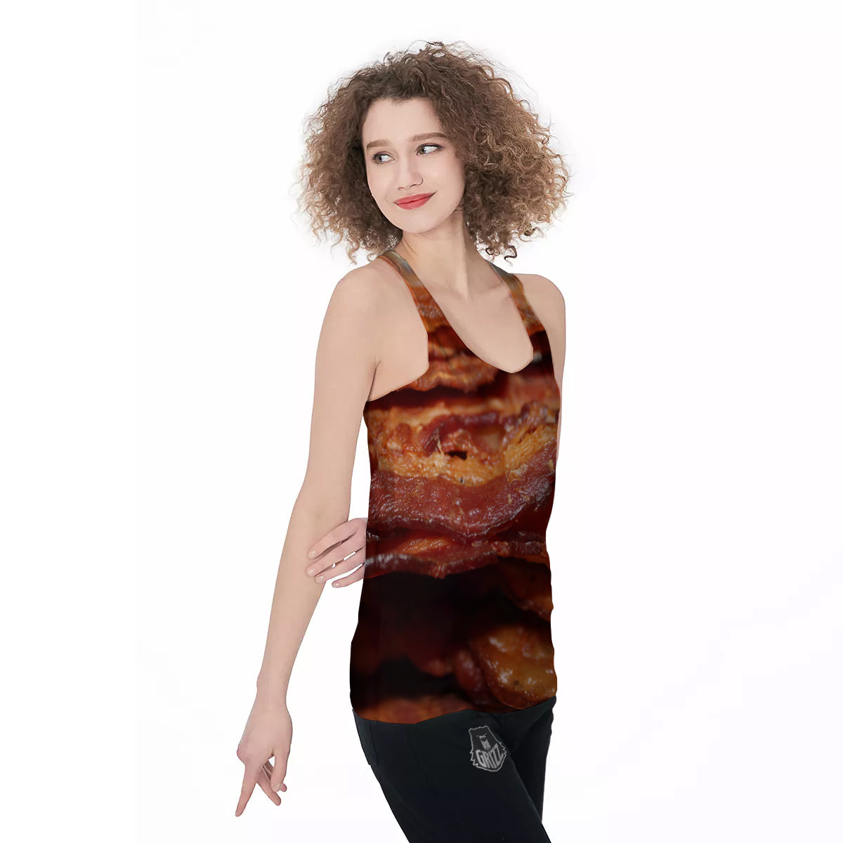 Bacon Crispy Print Women's Racerback Tank Top-grizzshop