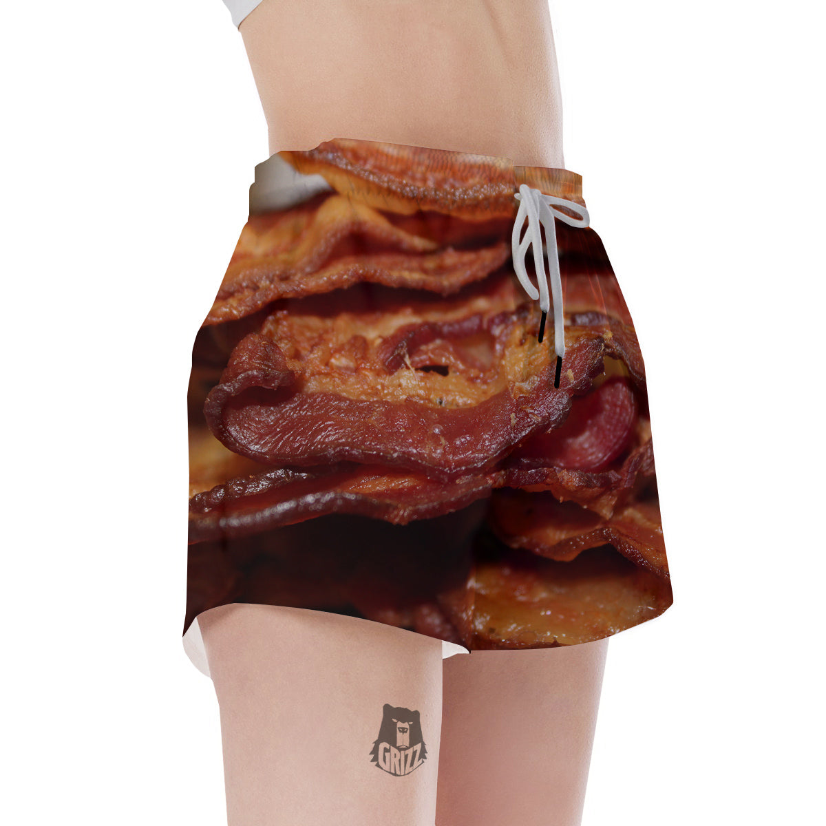 Bacon Crispy Print Women's Shorts-grizzshop