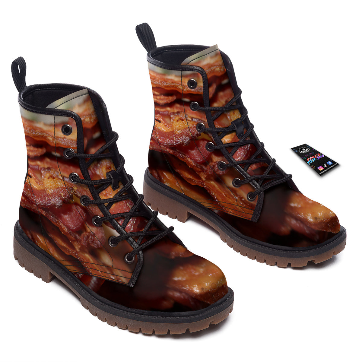 Bacon Crispy Print Work Boots-grizzshop
