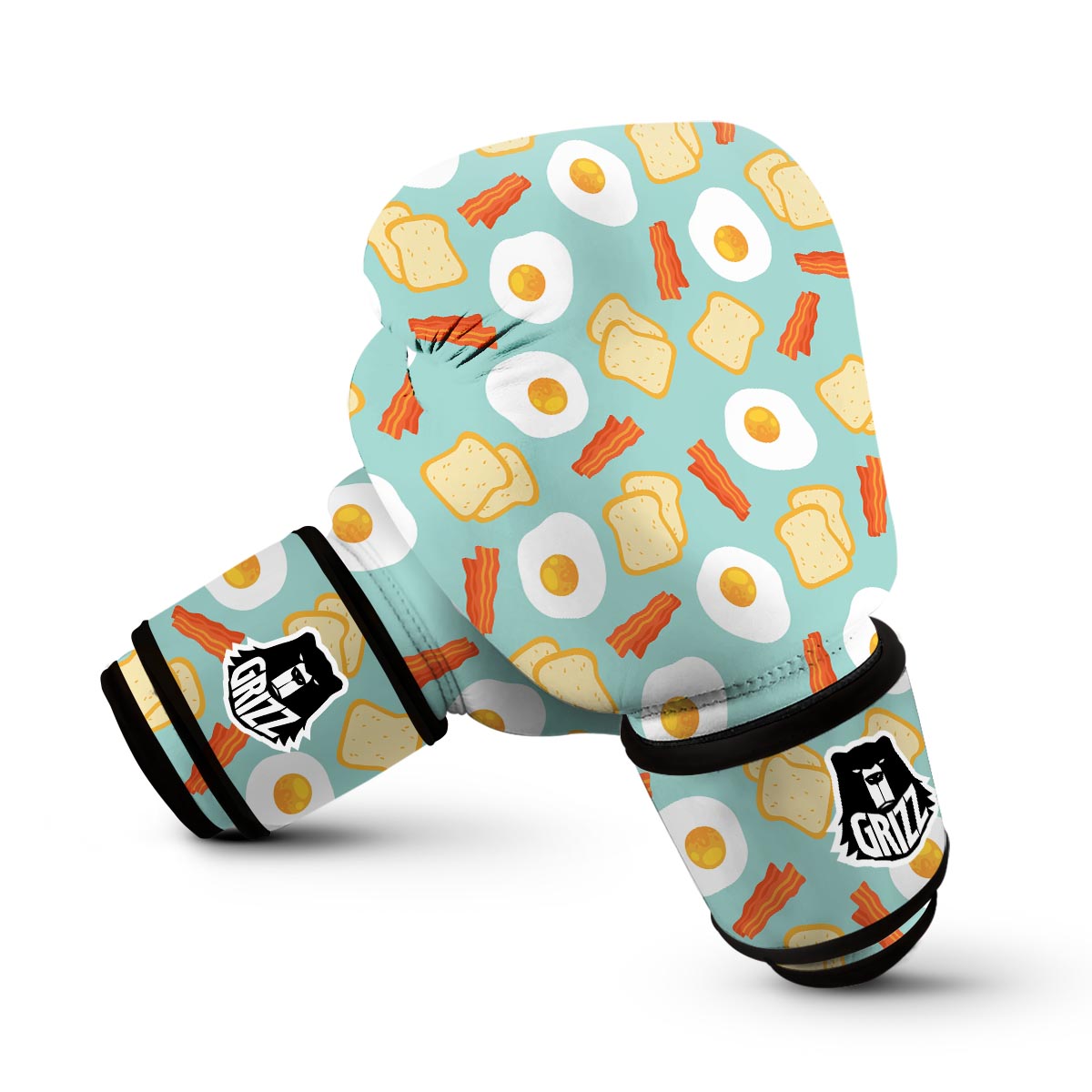 Bacon Egg Bread Pattern Print Boxing Gloves-grizzshop