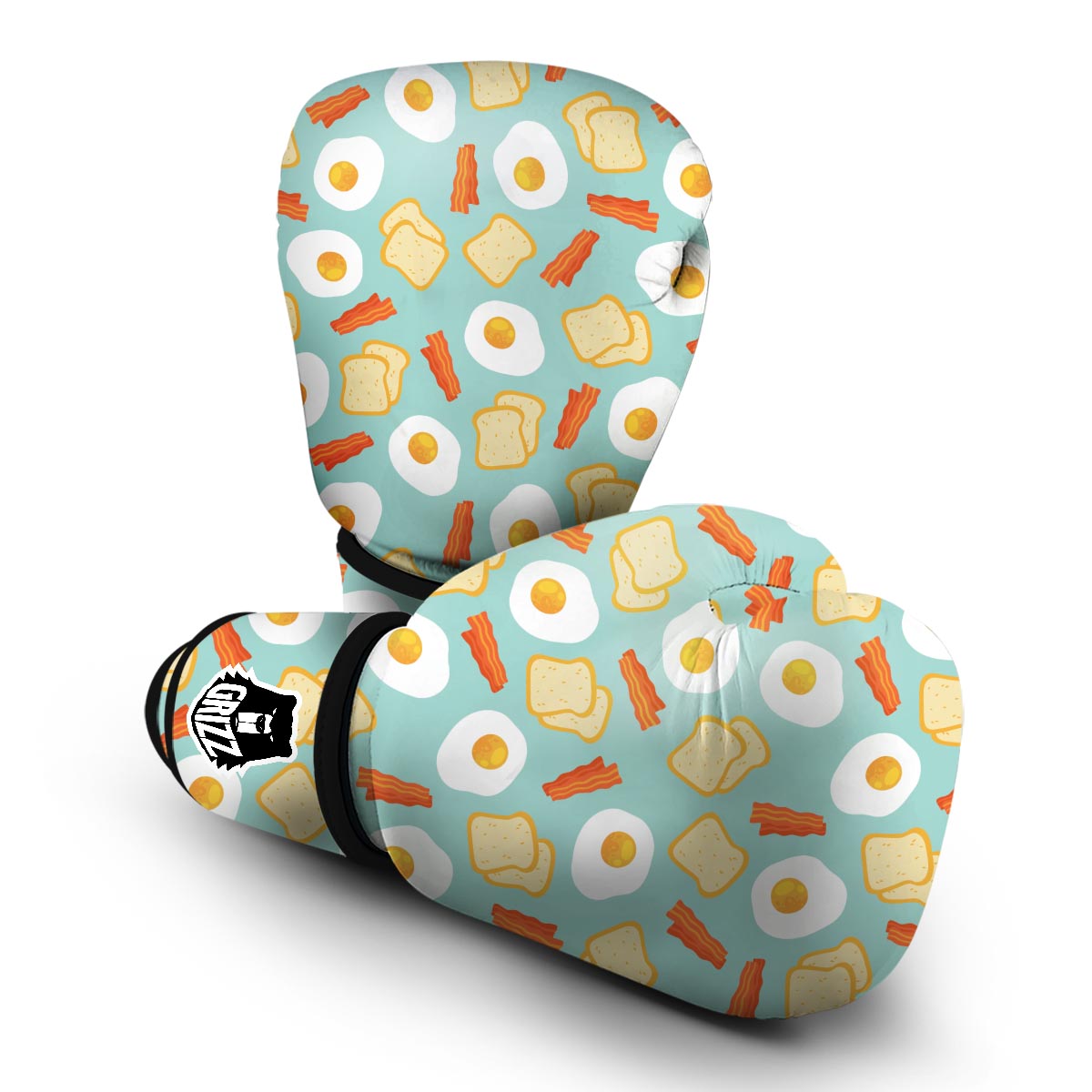 Bacon Egg Bread Pattern Print Boxing Gloves-grizzshop