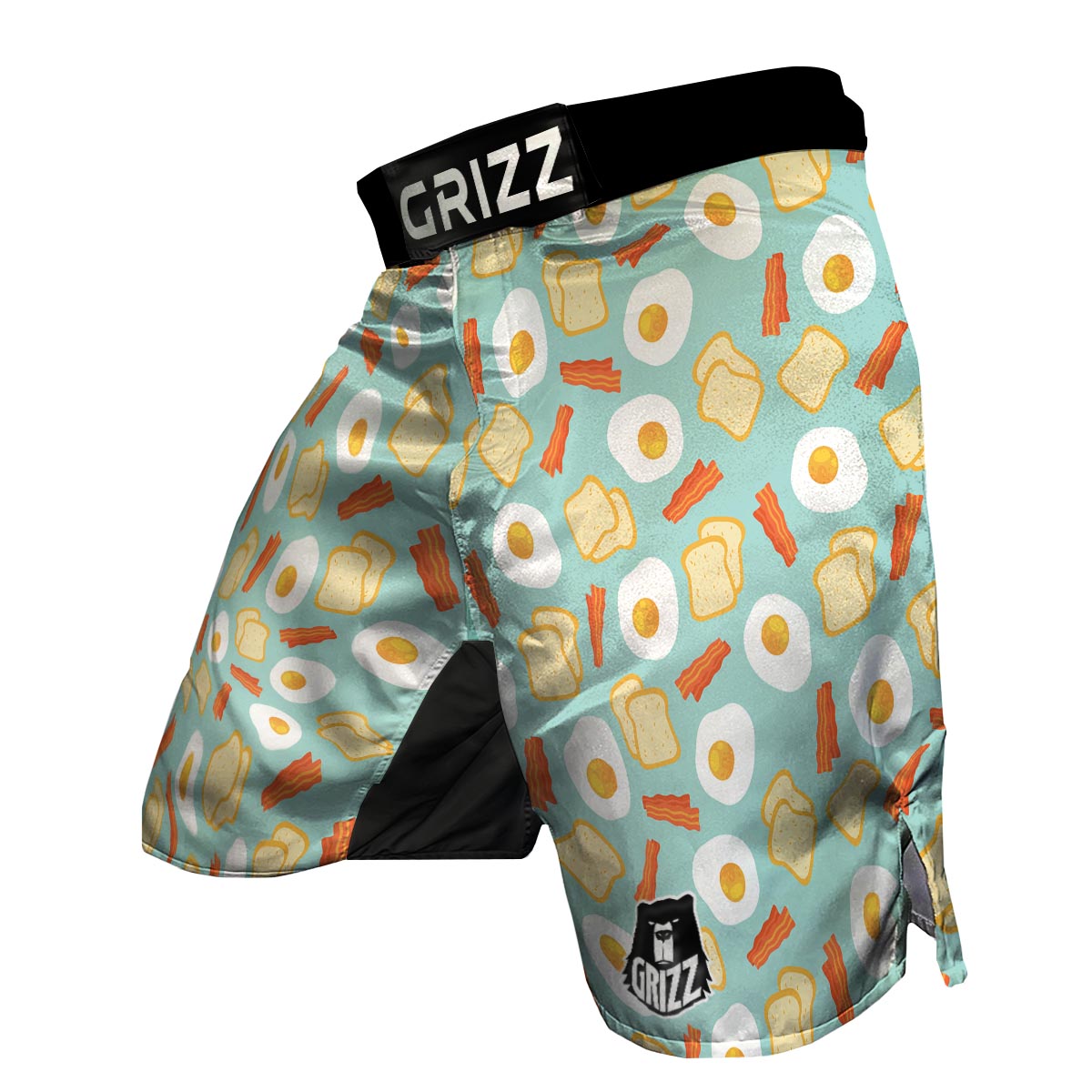 Bacon Egg Bread Pattern Print MMA Shorts-grizzshop