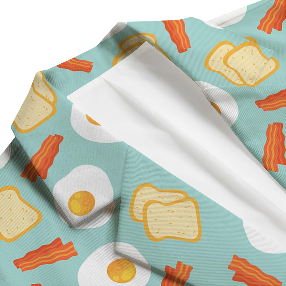 Bacon Egg Bread Pattern Print Men's Blazer-grizzshop