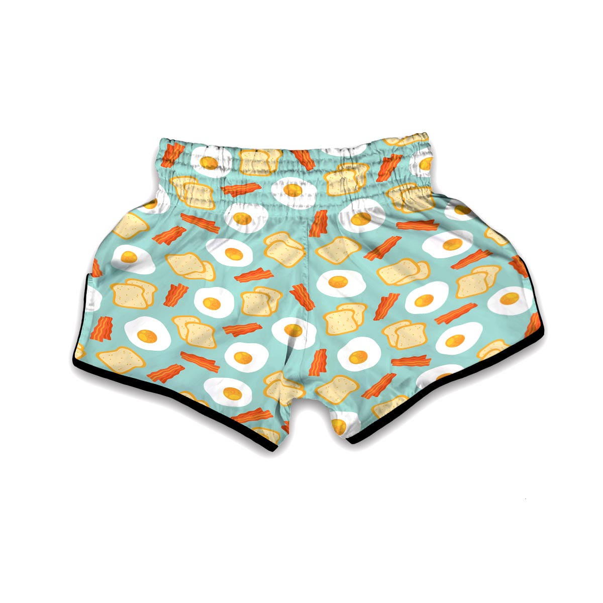 Bacon Egg Bread Pattern Print Muay Thai Boxing Shorts-grizzshop