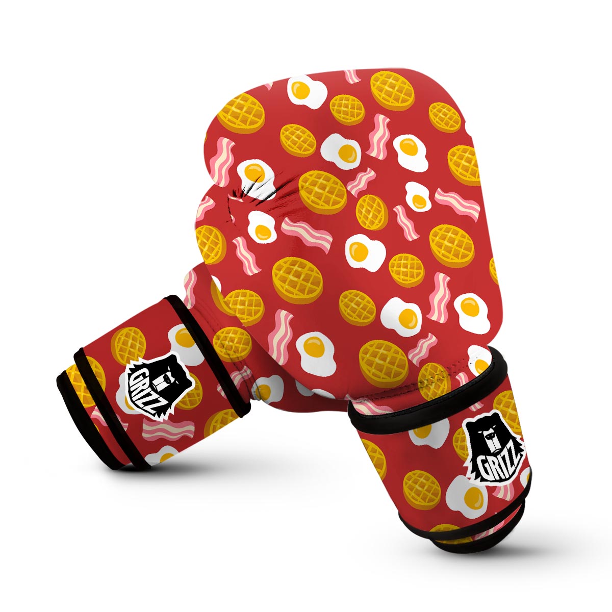 Bacon Egg Pancake Pattern Print Boxing Gloves-grizzshop