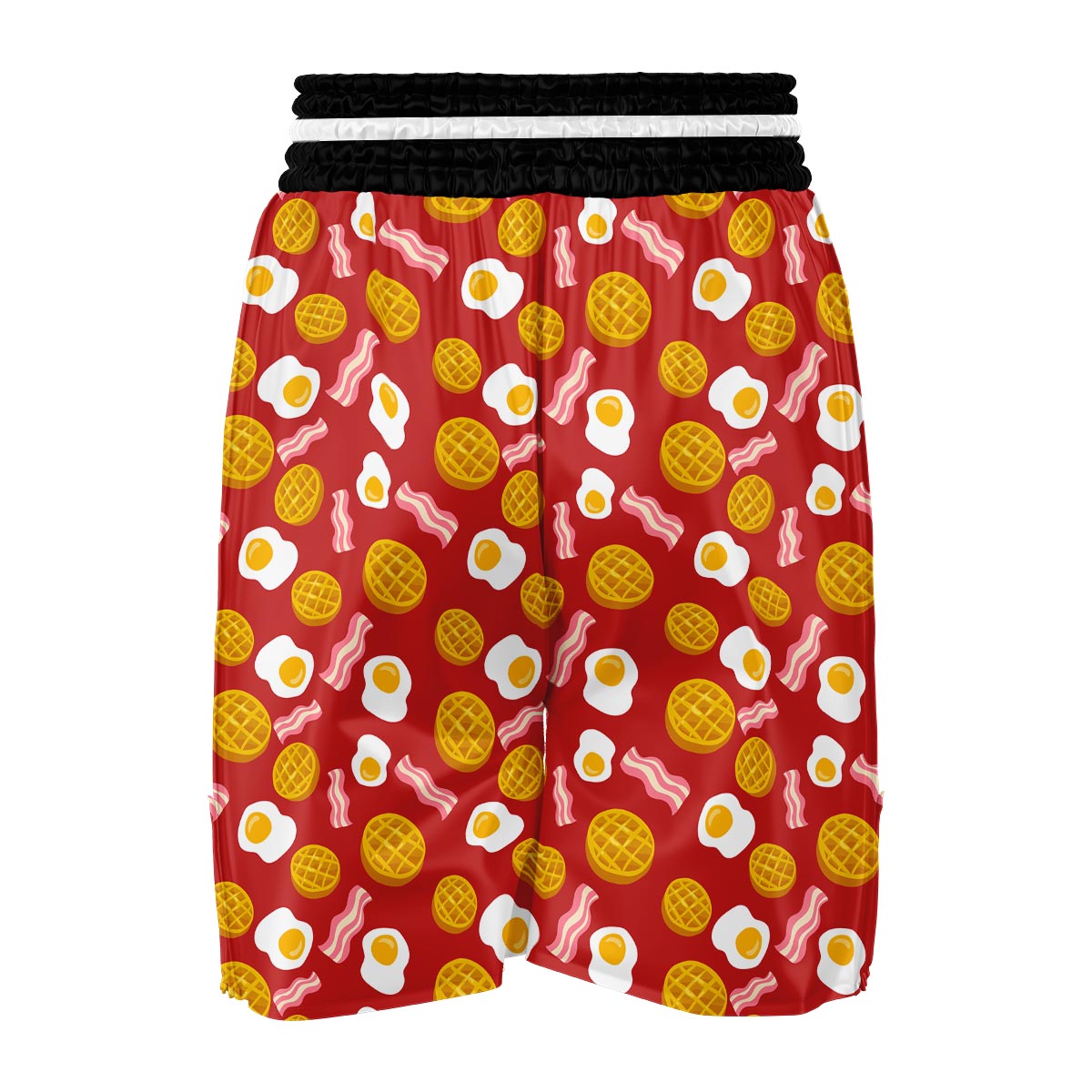 Bacon Egg Pancake Pattern Print Boxing Shorts-grizzshop