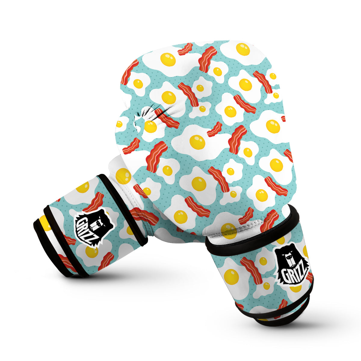 Bacon Egg Pattern Print Boxing Gloves-grizzshop