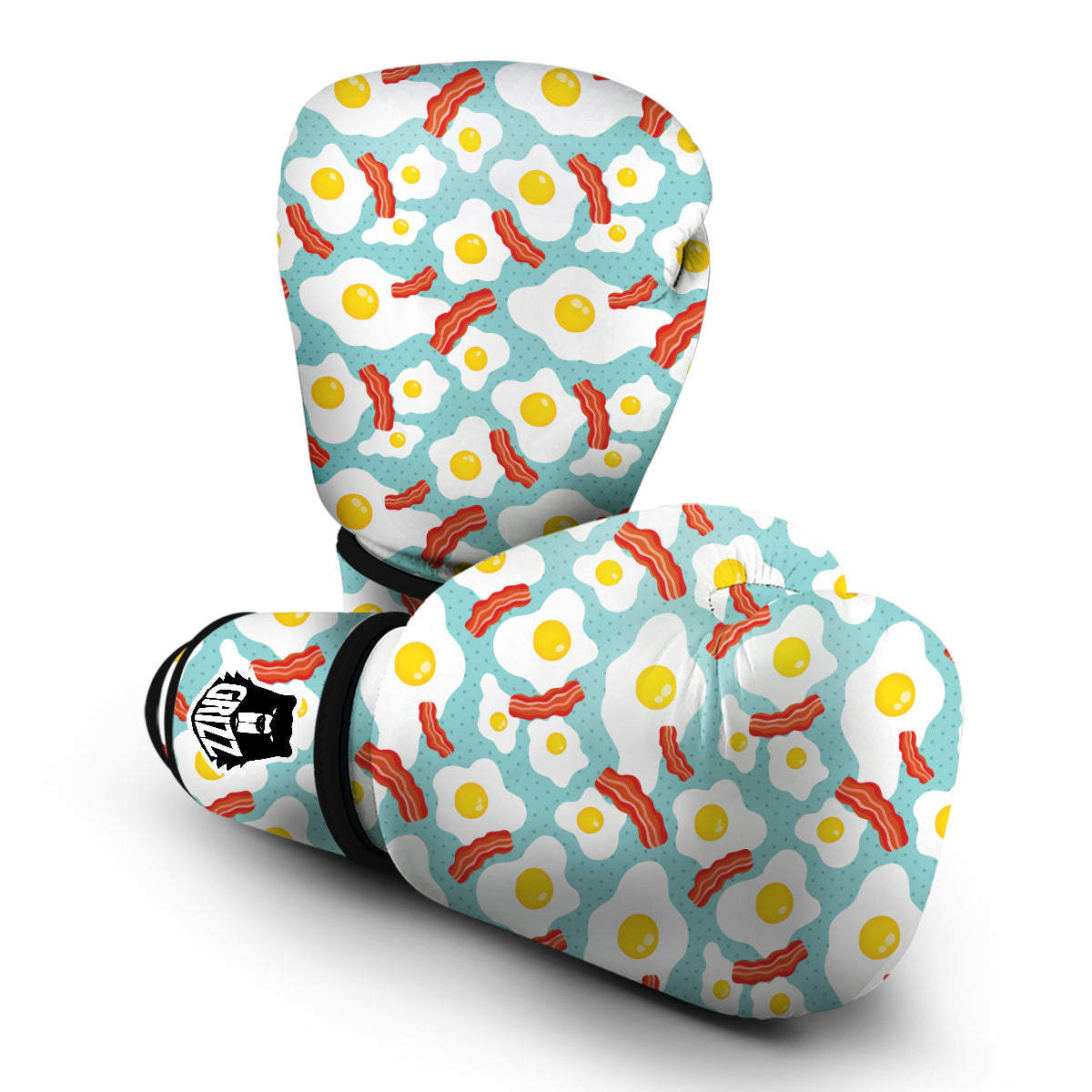 Bacon Egg Pattern Print Boxing Gloves-grizzshop