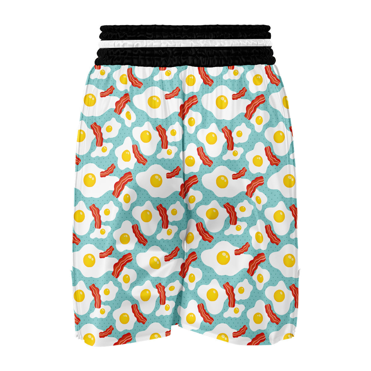 Bacon Egg Pattern Print Boxing Shorts-grizzshop
