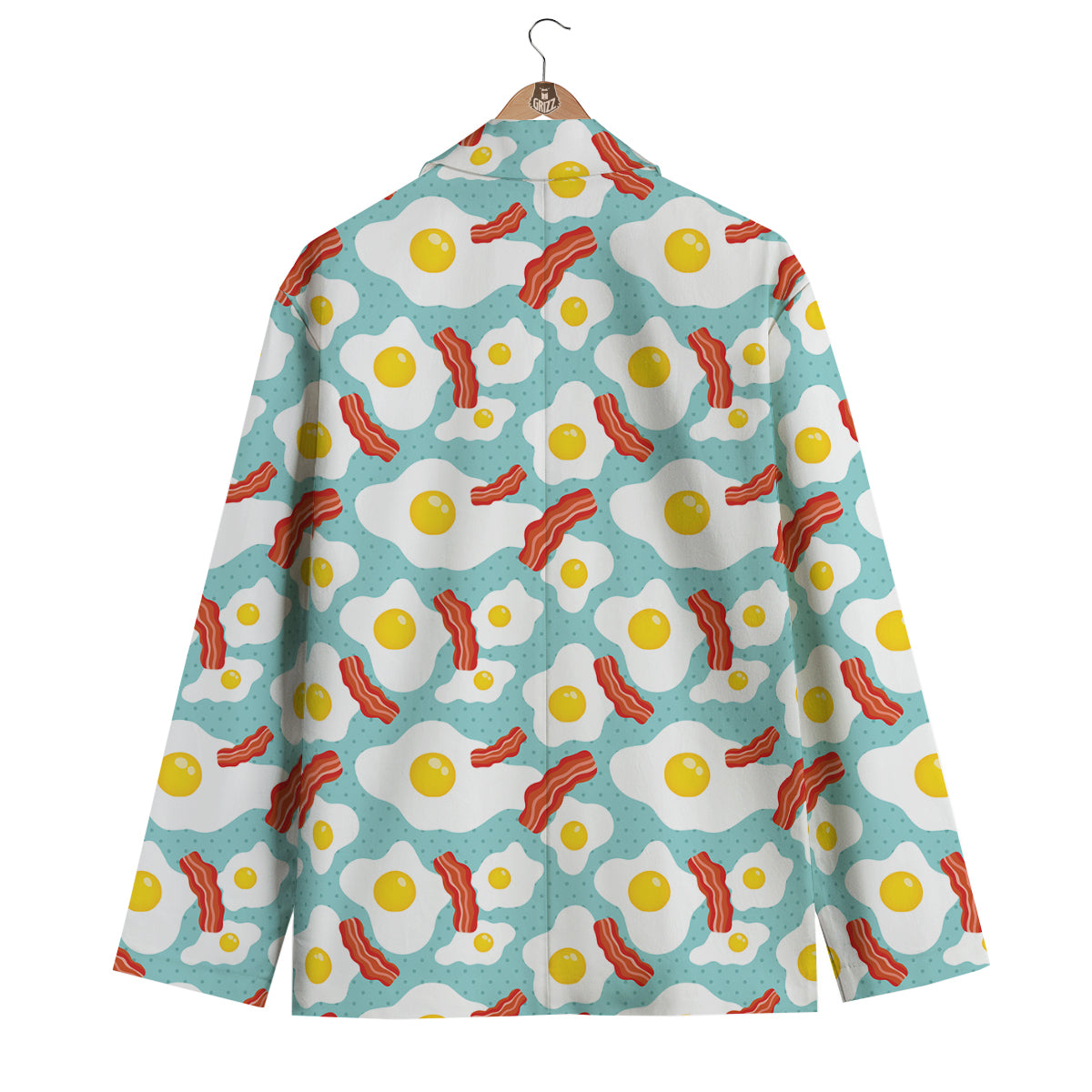 Bacon Egg Pattern Print Men's Blazer-grizzshop