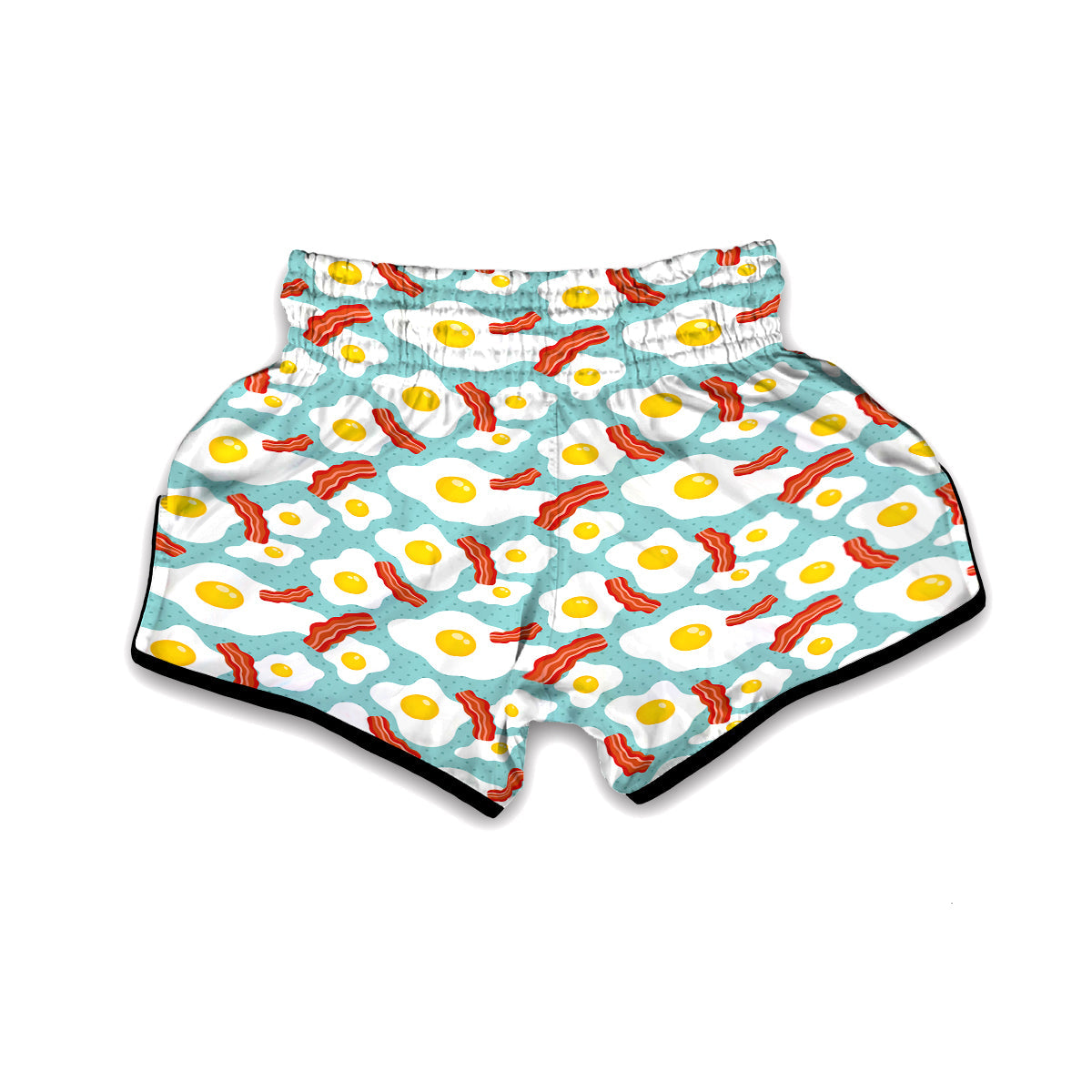 Bacon Egg Pattern Print Muay Thai Boxing Shorts-grizzshop