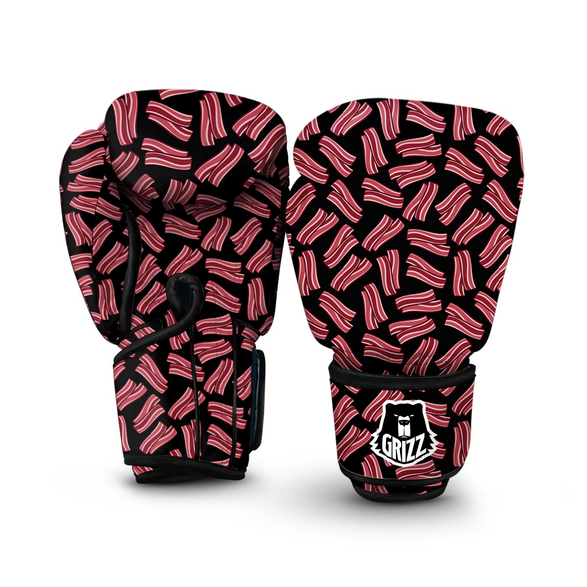 Bacon Pattern Print Boxing Gloves-grizzshop