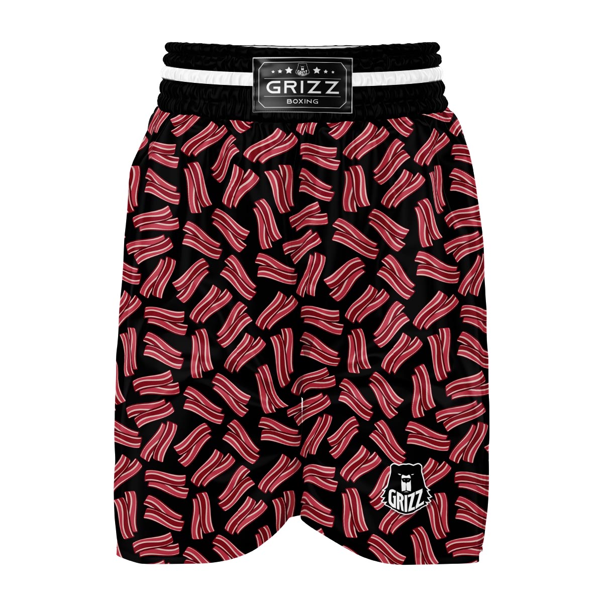 Bacon Pattern Print Boxing Shorts-grizzshop