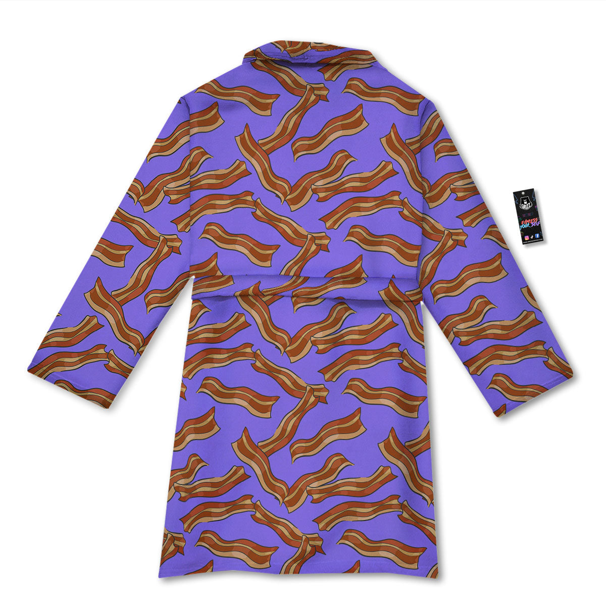 Bacon Purple Print Pattern Bathrobe-grizzshop