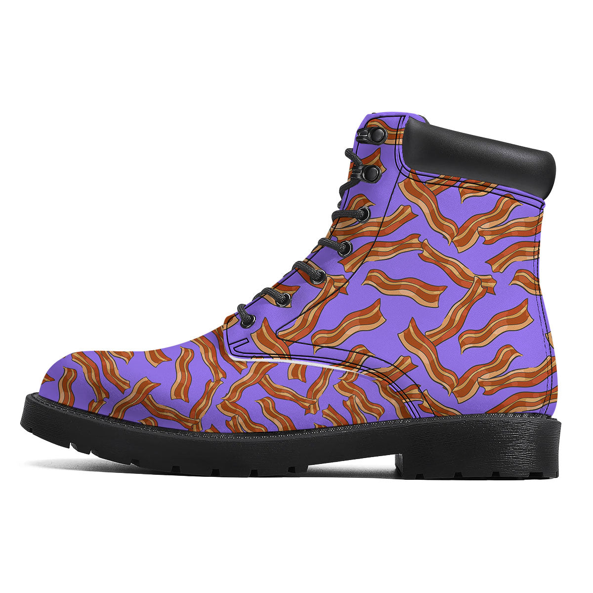 Bacon Purple Print Pattern Boots-grizzshop