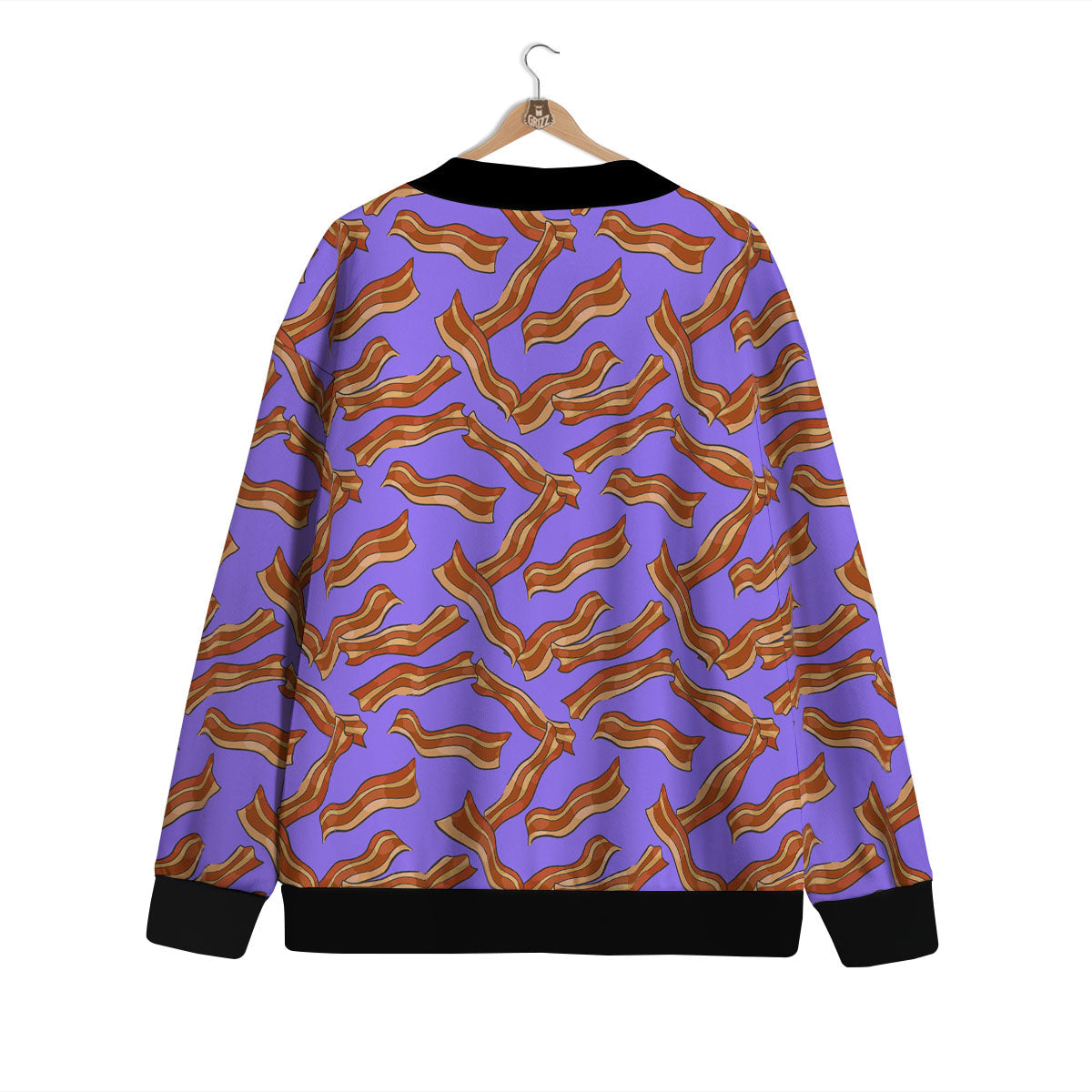 Bacon Purple Print Pattern Cardigan-grizzshop