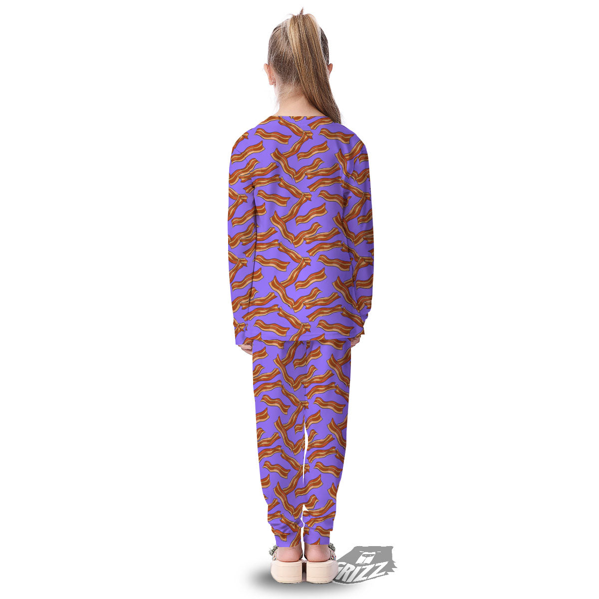 Bacon Purple Print Pattern Kid's Pajamas-grizzshop