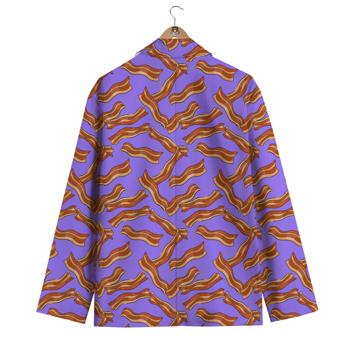 Bacon Purple Print Pattern Men's Blazer-grizzshop