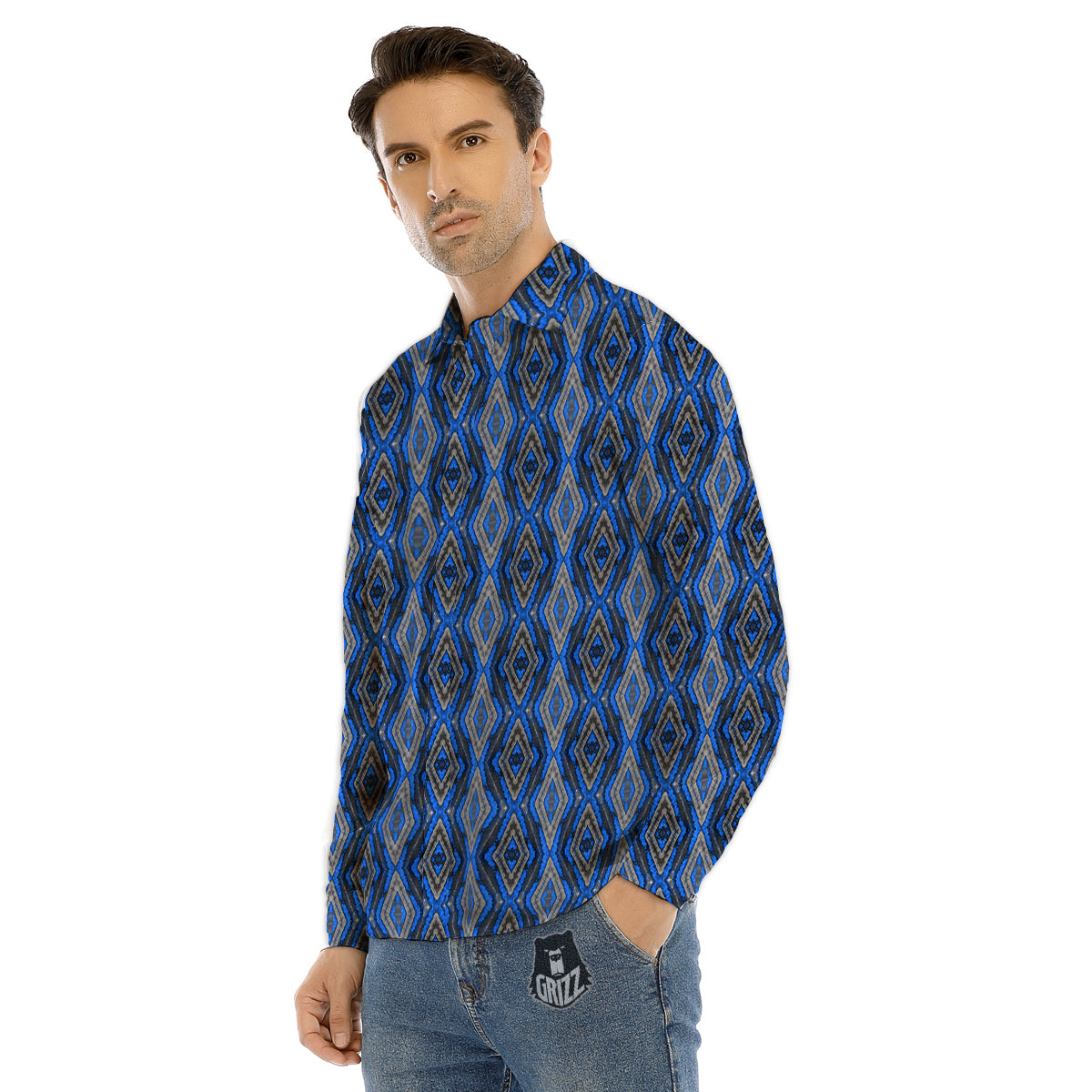 Bacon Purple Print Pattern Men's Dress Shirts-grizzshop