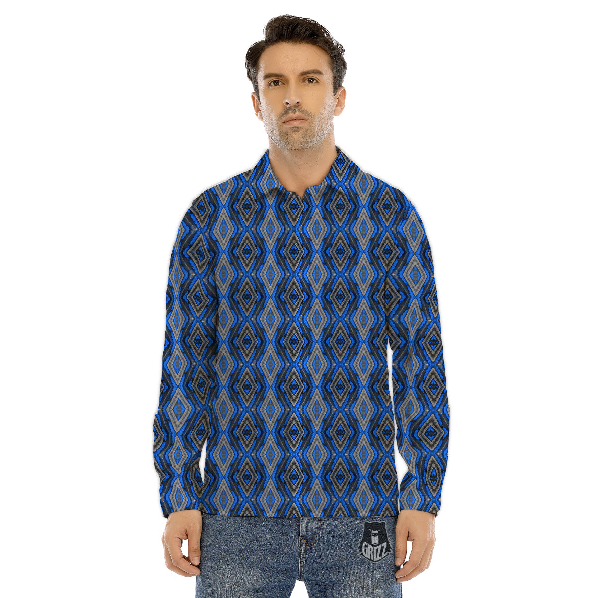 Bacon Purple Print Pattern Men's Dress Shirts-grizzshop