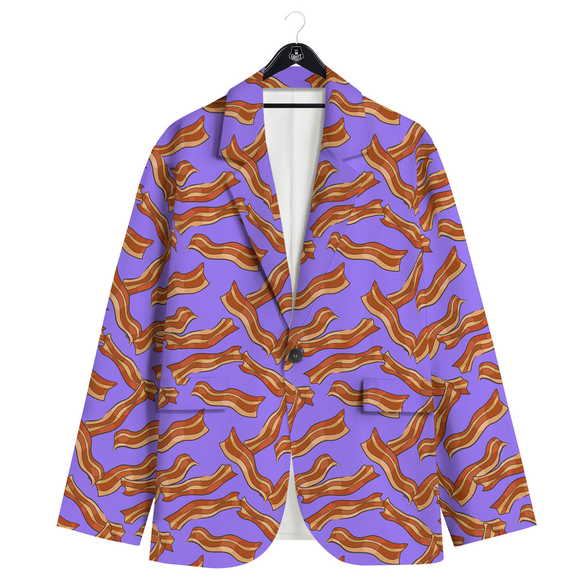Bacon Purple Print Pattern Men's Sport Coat-grizzshop