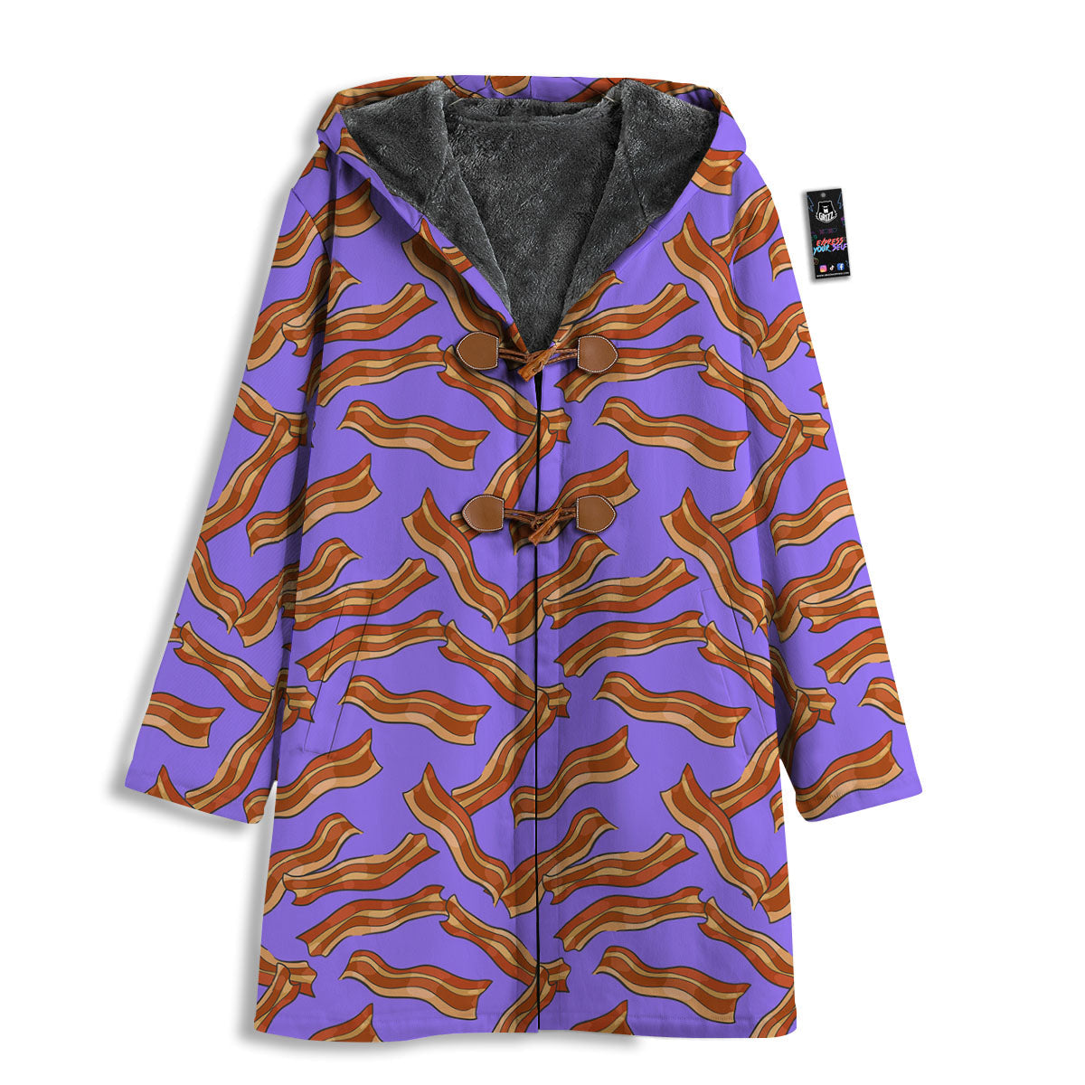 Bacon Purple Print Pattern Men's Windbreaker Jacket-grizzshop