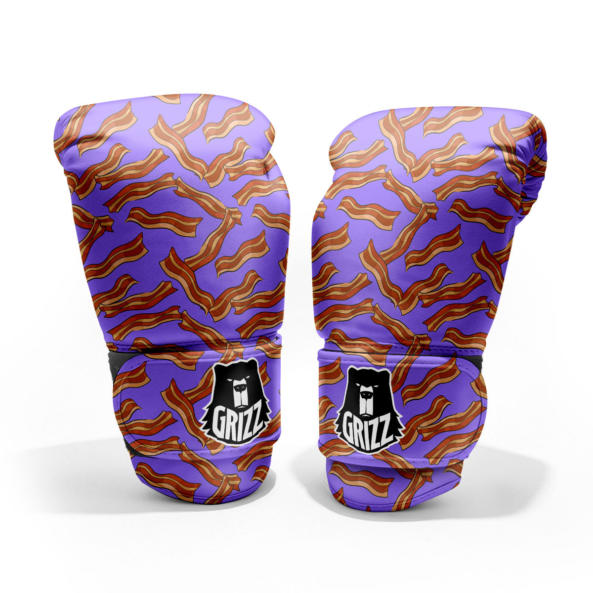 Bacon Purple Print Pattern Pro Boxing Glove