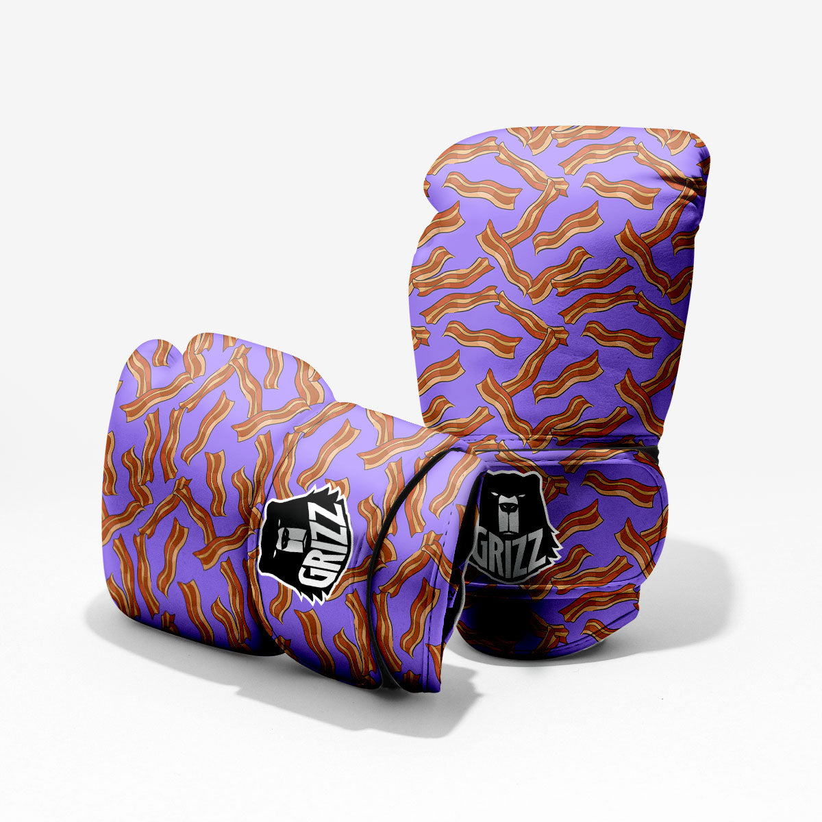 Bacon Purple Print Pattern Pro Boxing Glove