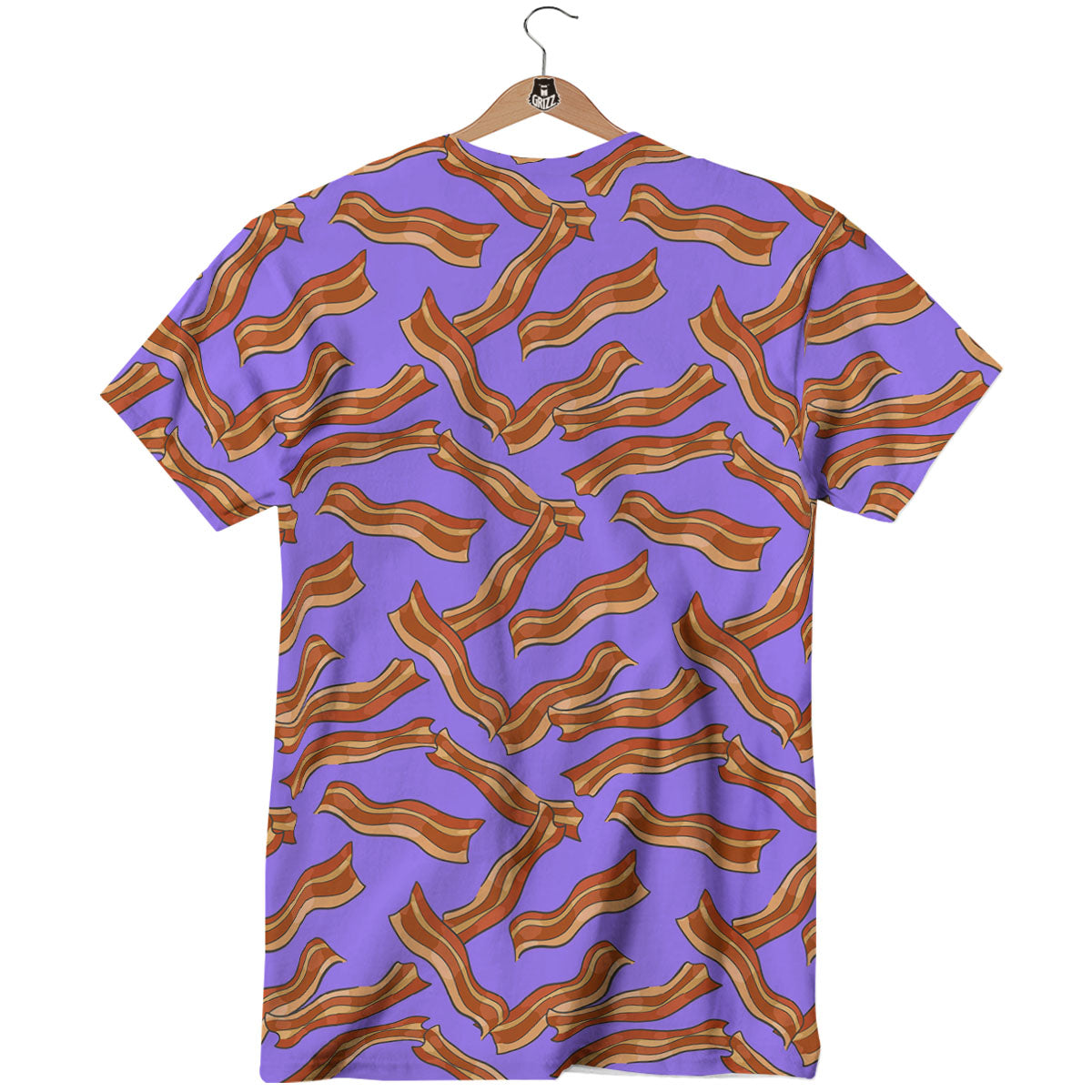 Bacon Purple Print Pattern T-Shirt-grizzshop