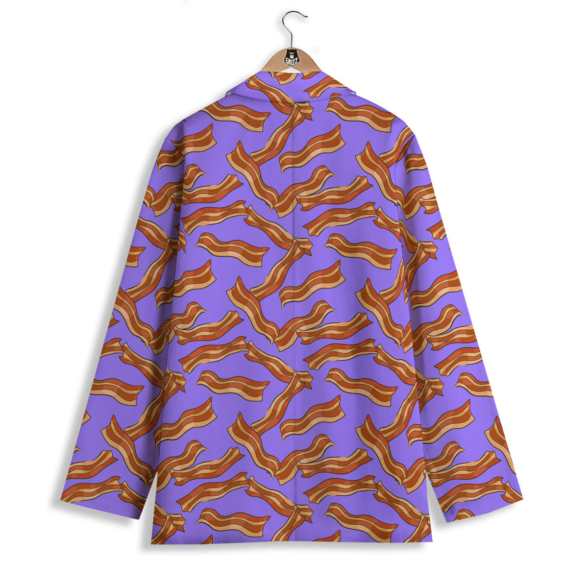 Bacon Purple Print Pattern Women's Blazer-grizzshop