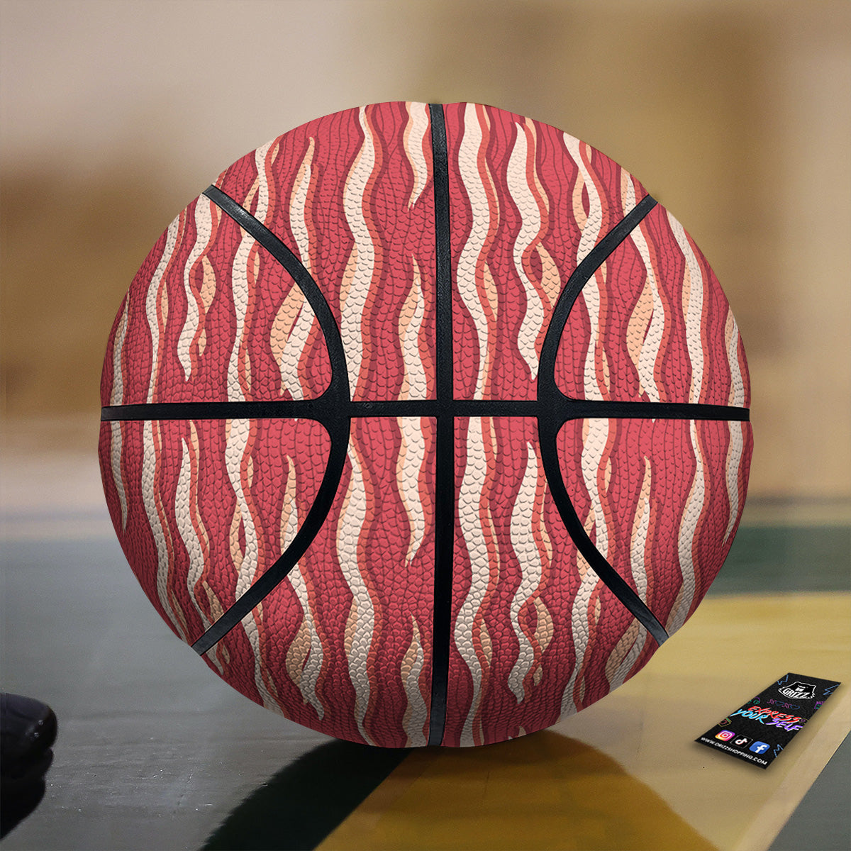 Bacon Texture Print Pattern Basketball-grizzshop