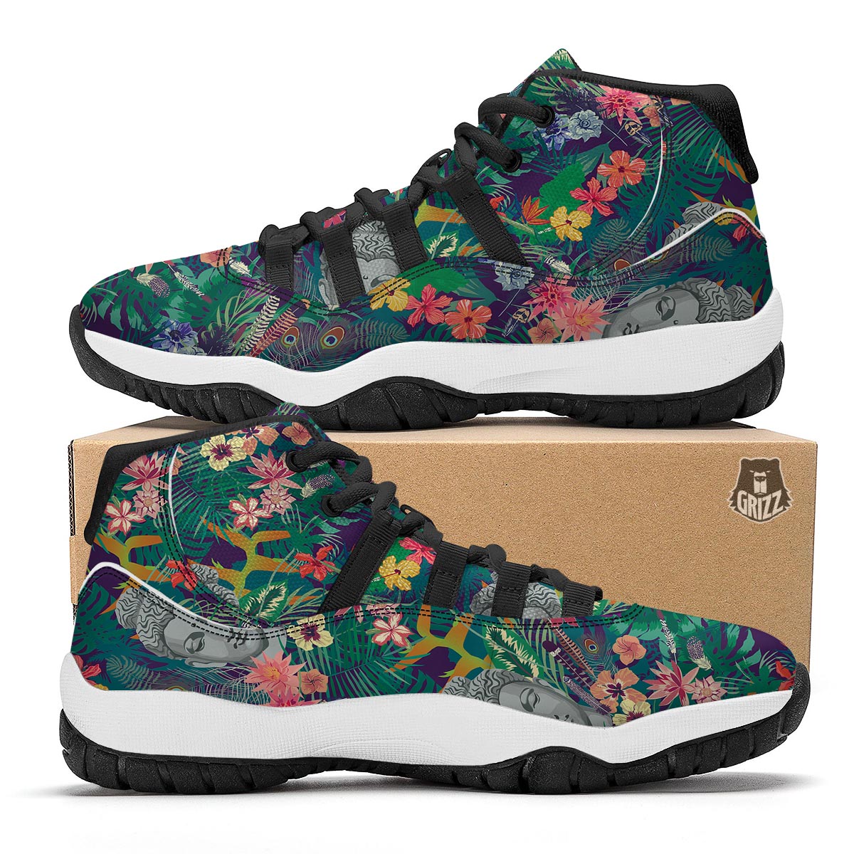 Bacon Texture Print Pattern Black Bball Shoes-grizzshop