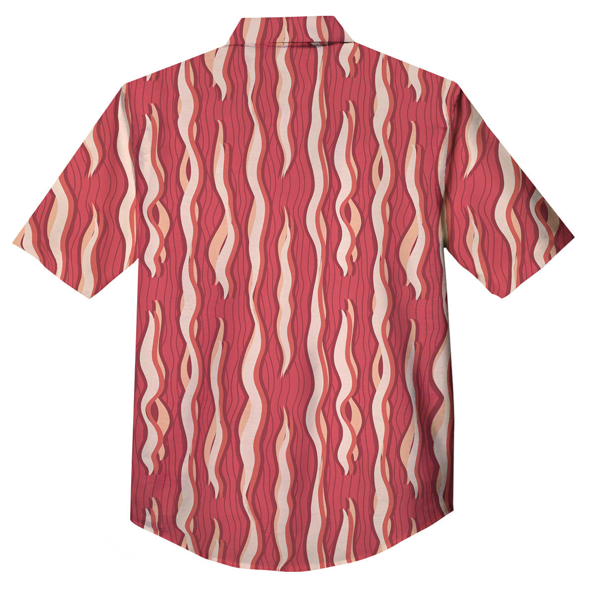 Bacon Texture Print Pattern Button Up Shirt-grizzshop